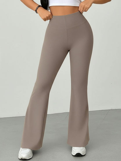 High Waist Slim Fit Bell Bottom Workout Casual Pants