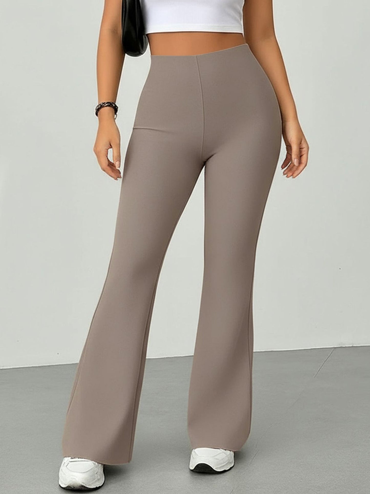 High Waist Slim Fit Bell Bottom Workout Casual Pants