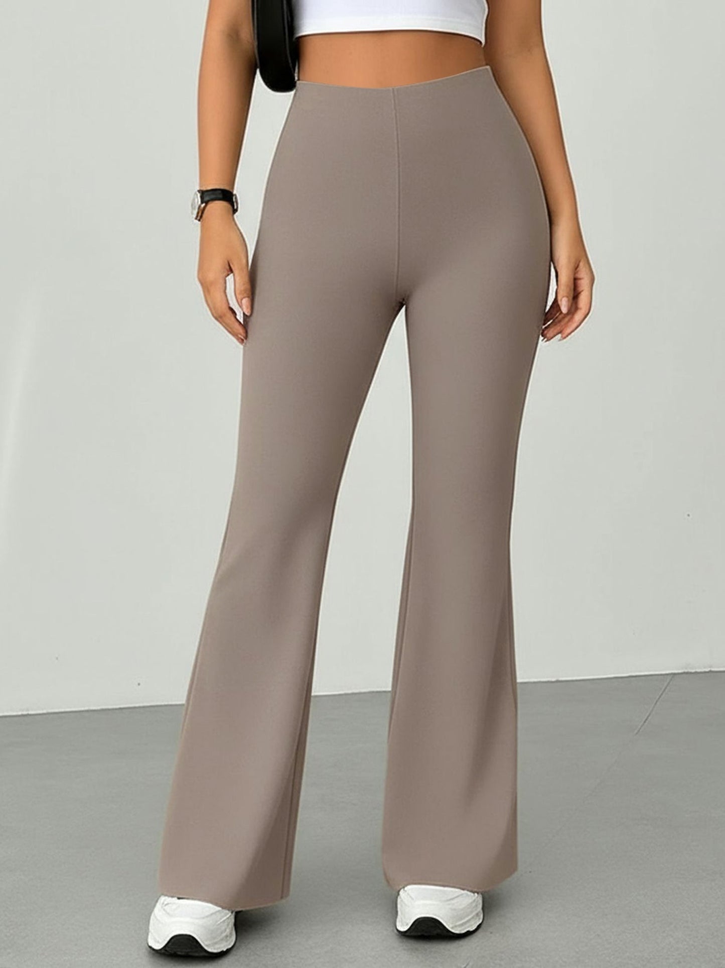 High Waist Slim Fit Bell Bottom Workout Casual Pants
