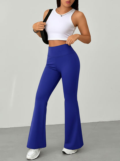 High Waist Slim Fit Bell Bottom Workout Casual Pants