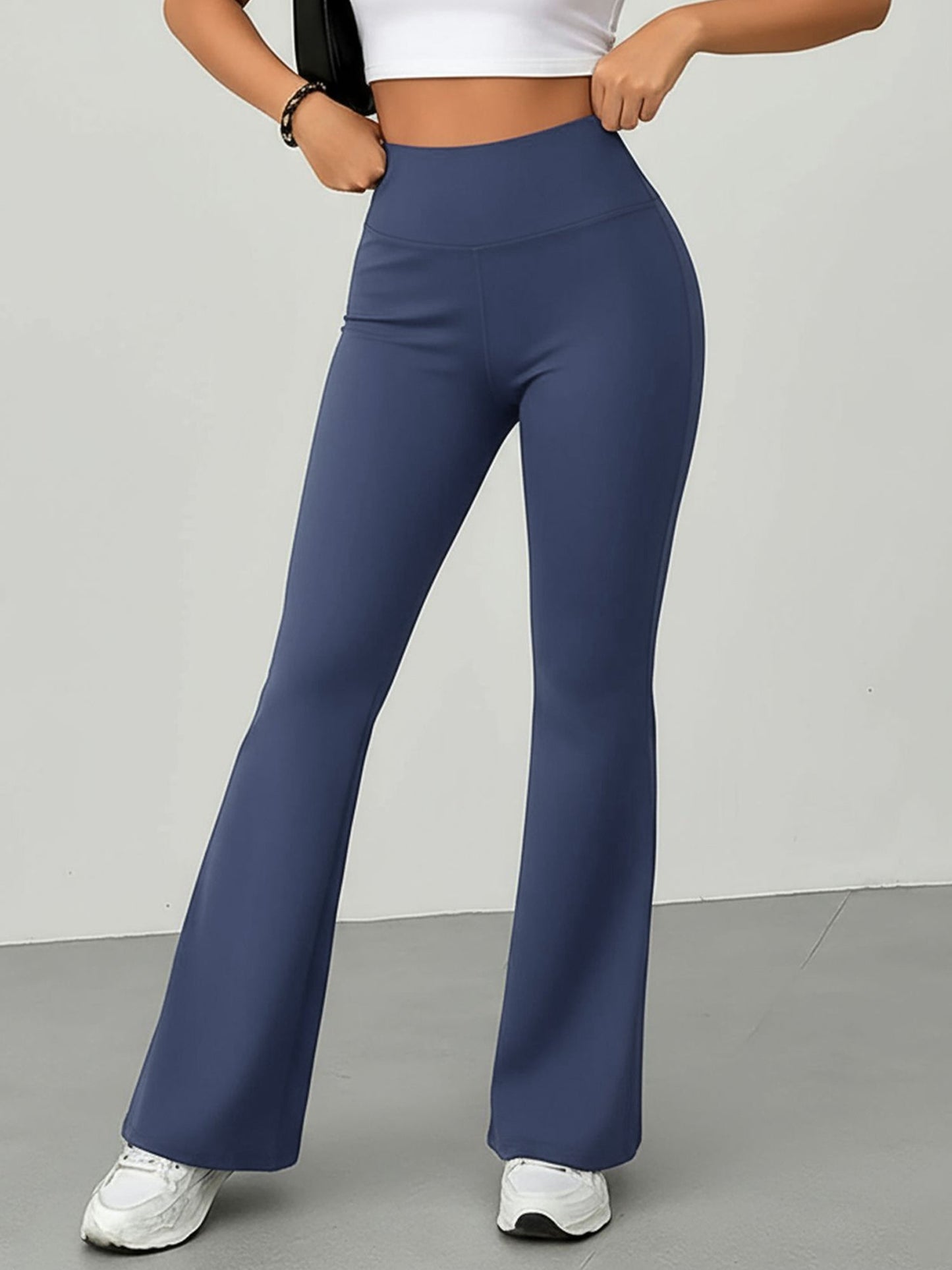 High Waist Slim Fit Bell Bottom Workout Casual Pants