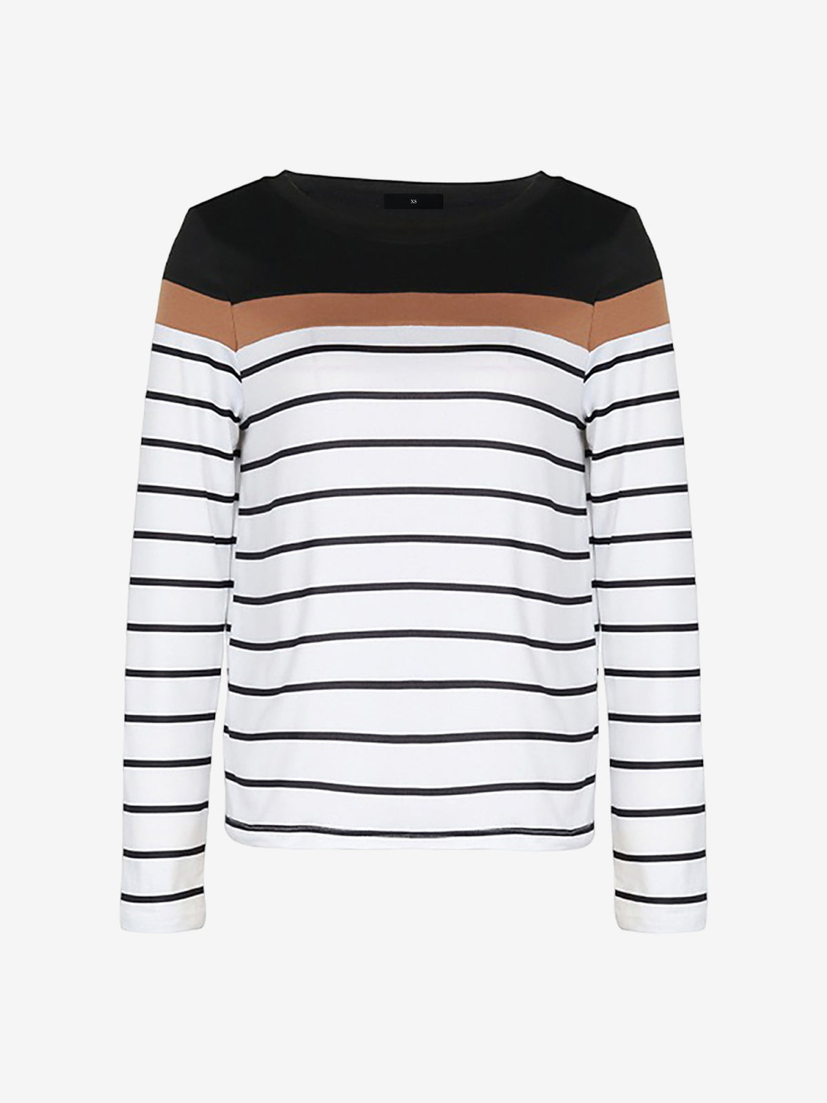 Round Neck Long Sleeve Striped Top