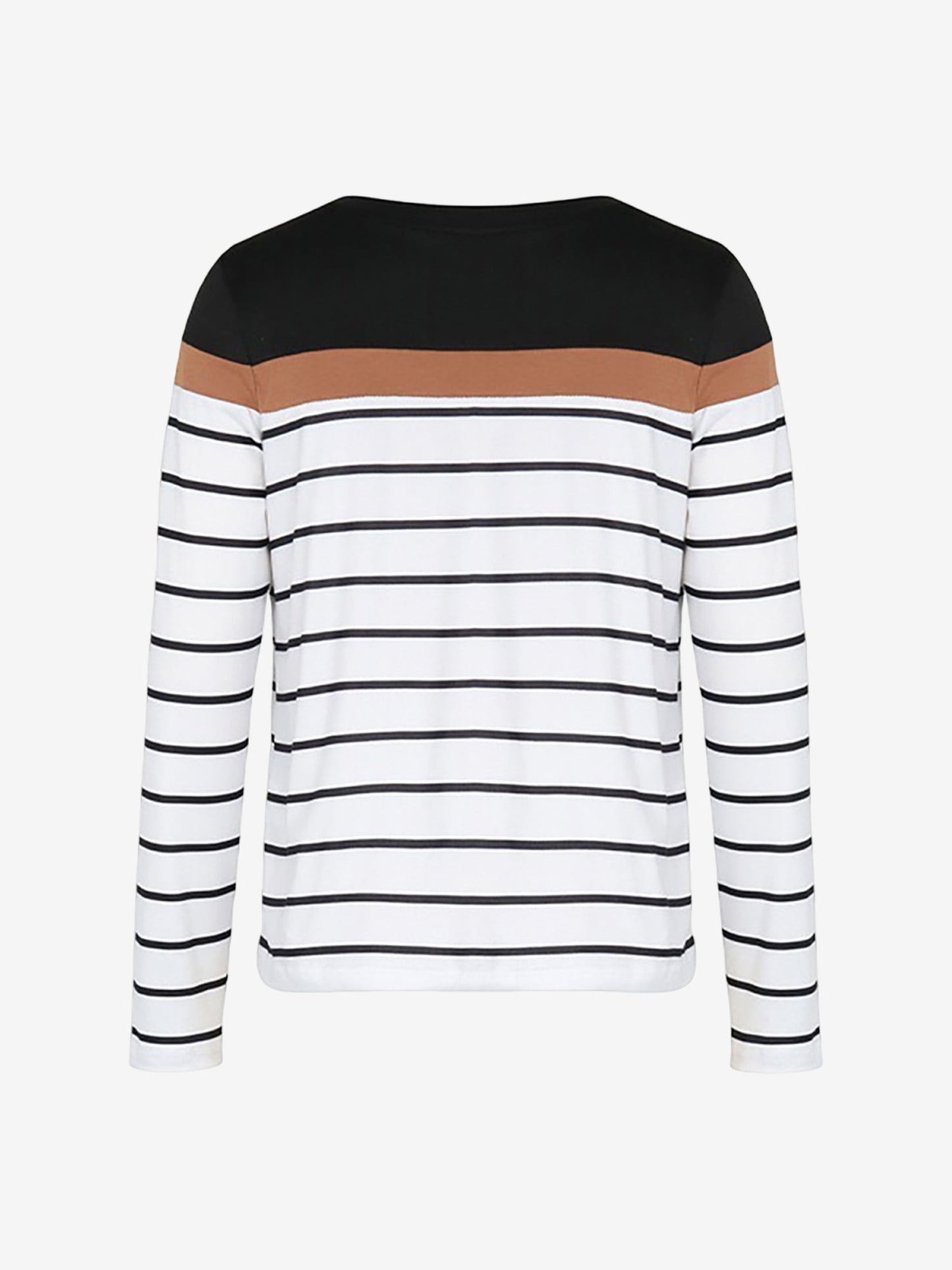 Round Neck Long Sleeve Striped Top
