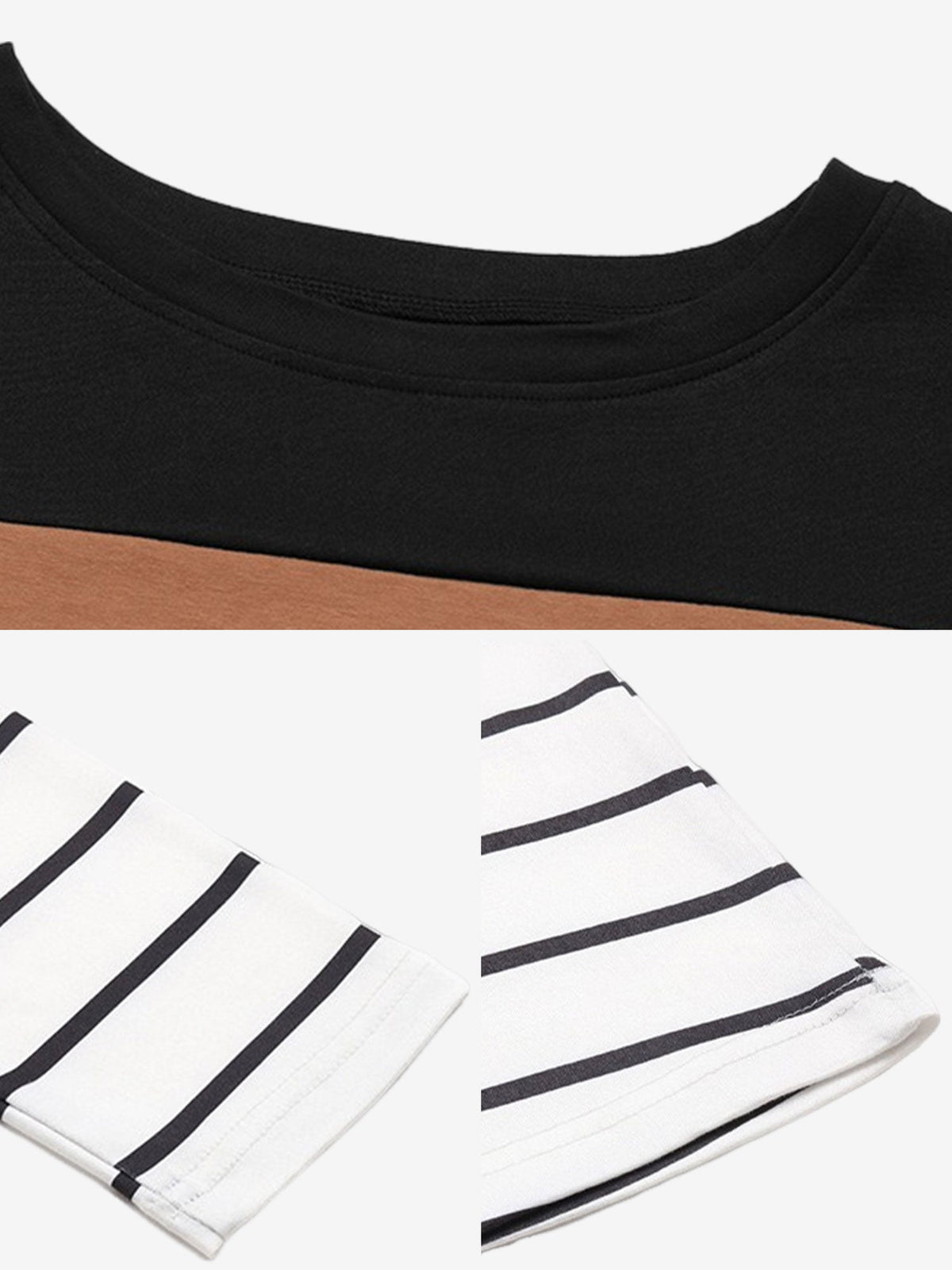 Round Neck Long Sleeve Striped Top