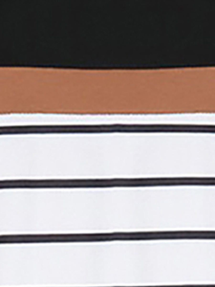 Round Neck Long Sleeve Striped Top