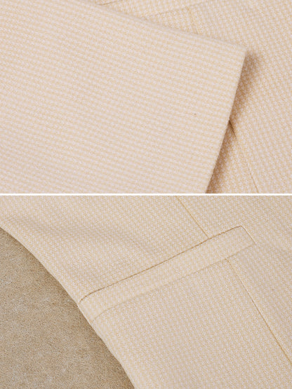 Notched Lapel Lined Long Sleeves Work Office Blazer