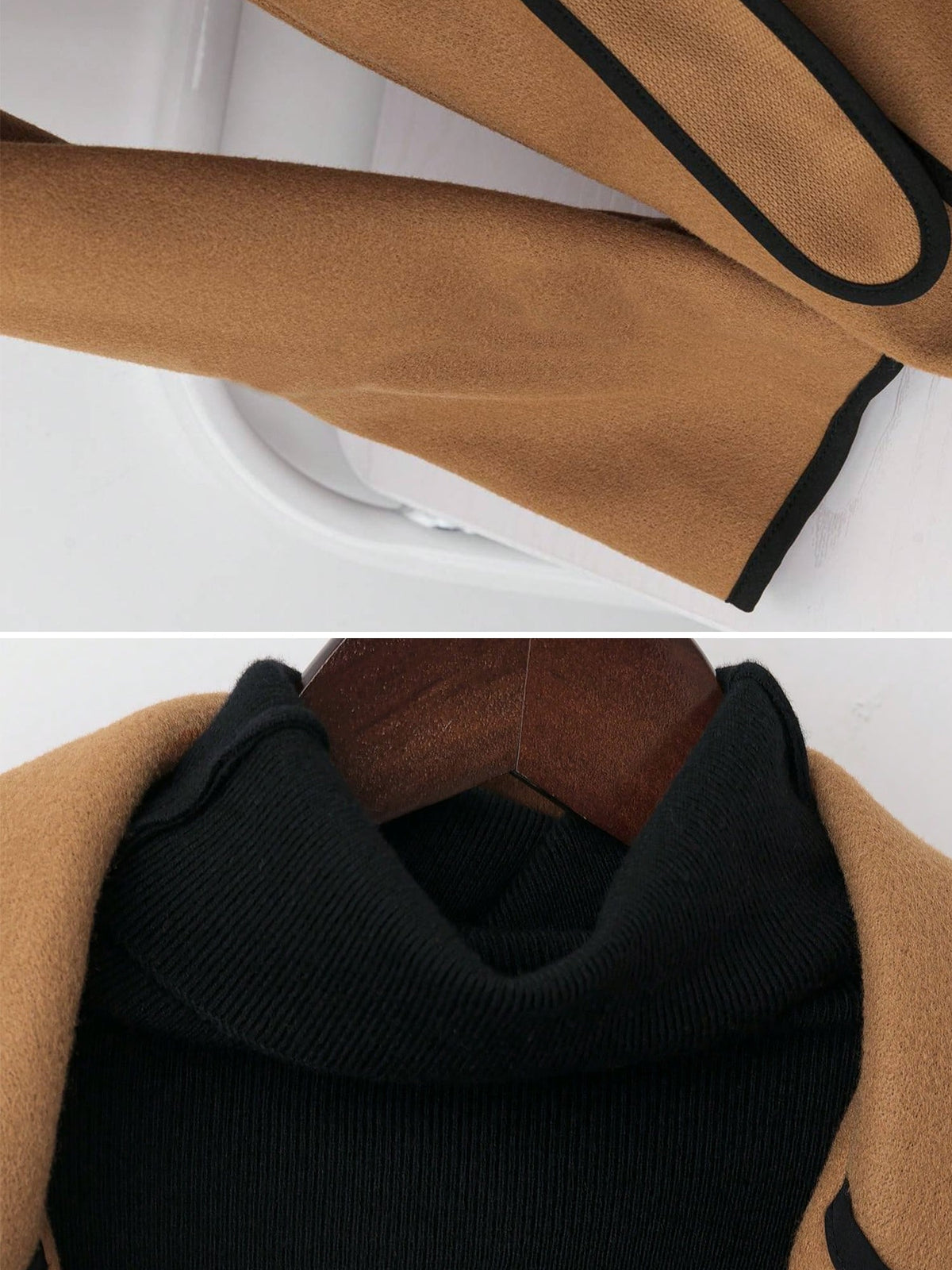 Notched Lapel Long Sleeves Belted Maxi Length Coat
