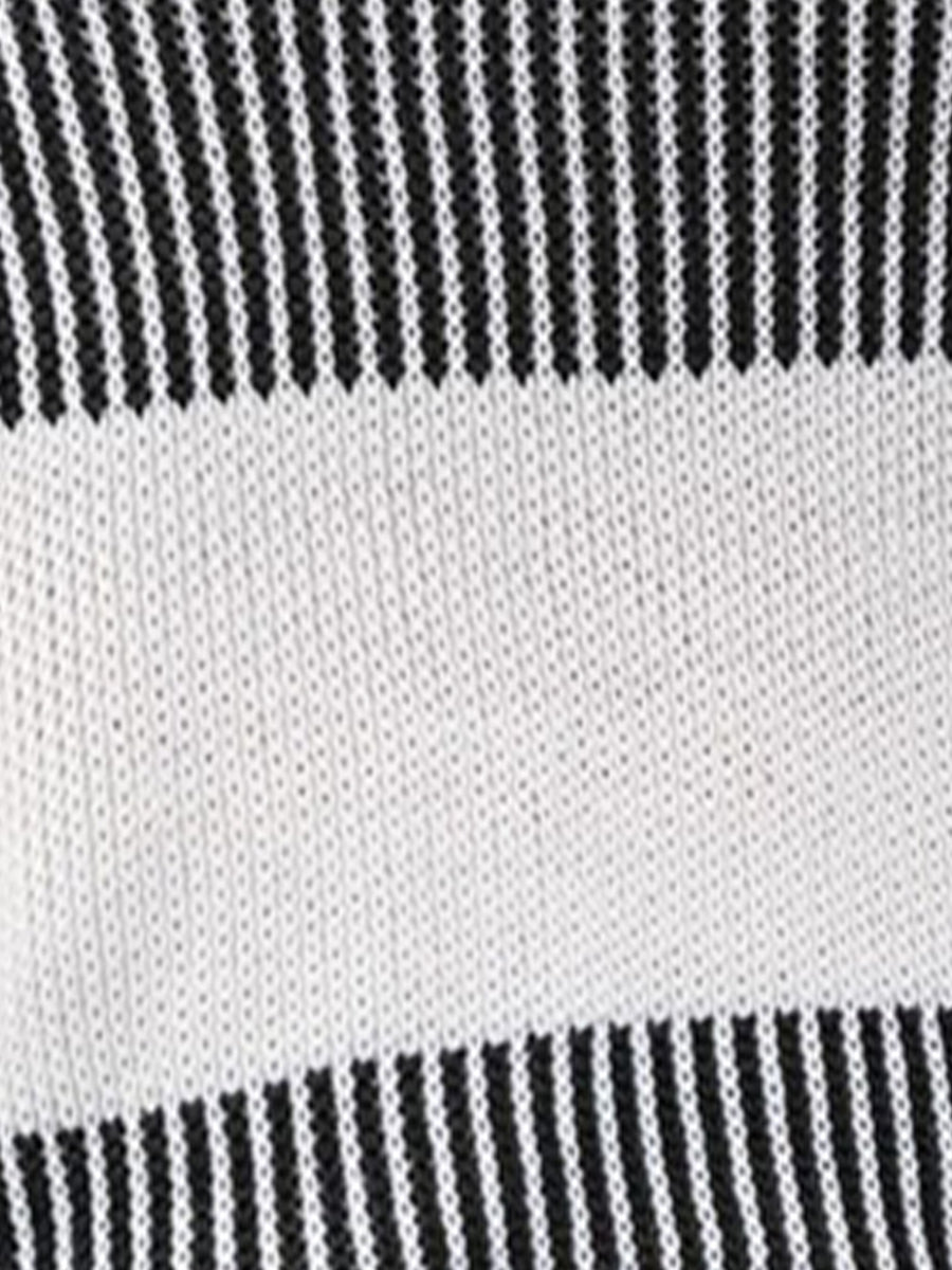 Casual Loose Fit Striped Knitted Pullover Sweater