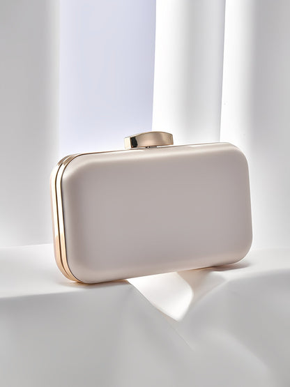 Ruched Satin Removable Chain Evening Clutch Bag