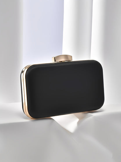 Ruched Satin Removable Chain Evening Clutch Bag