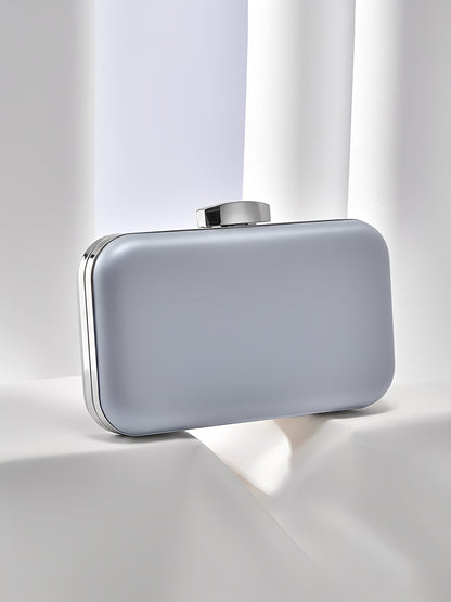 Ruched Satin Removable Chain Evening Clutch Bag