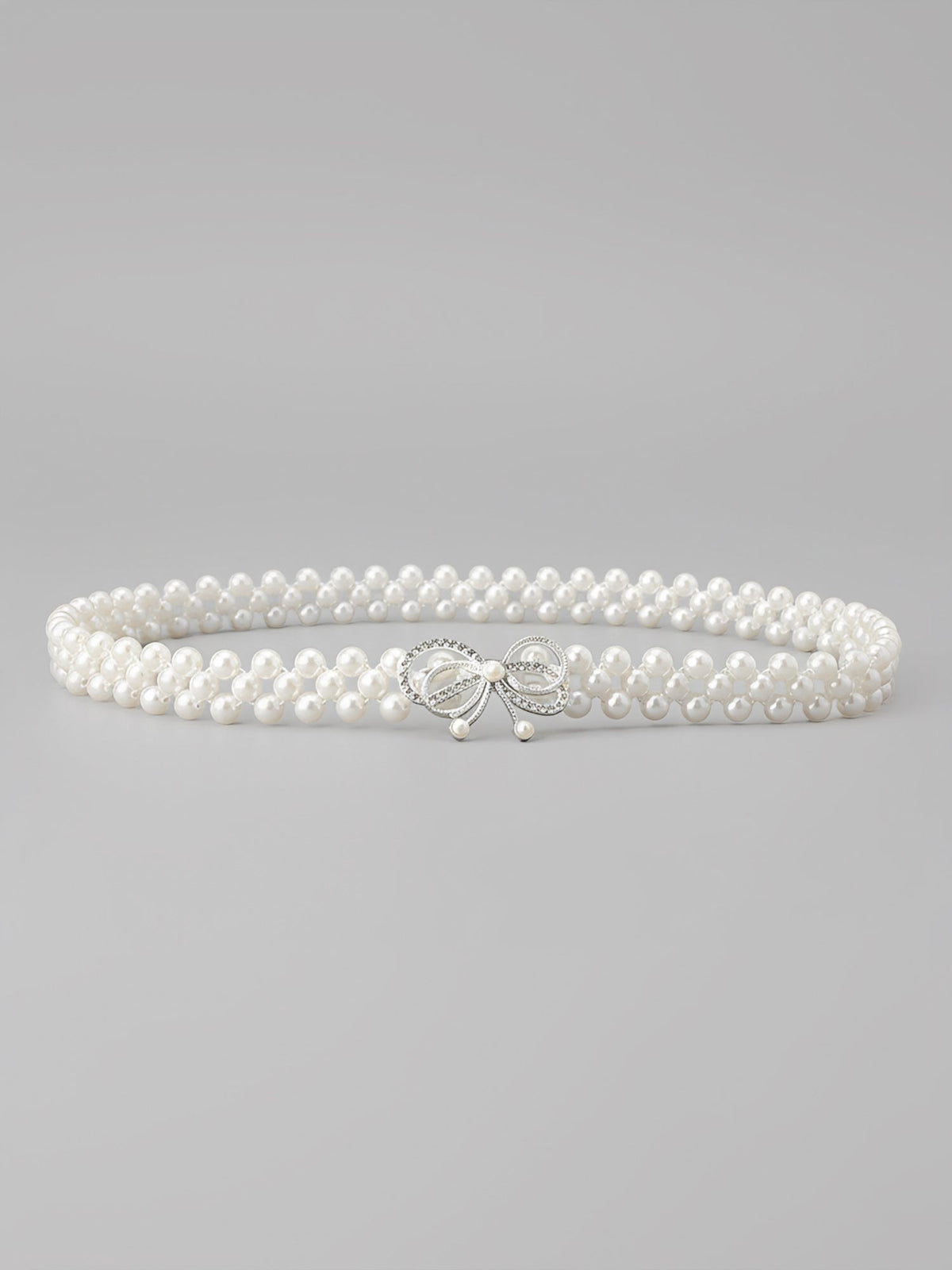 2 Pieces Faux Pearl Chain Rhinestone Women's Belt