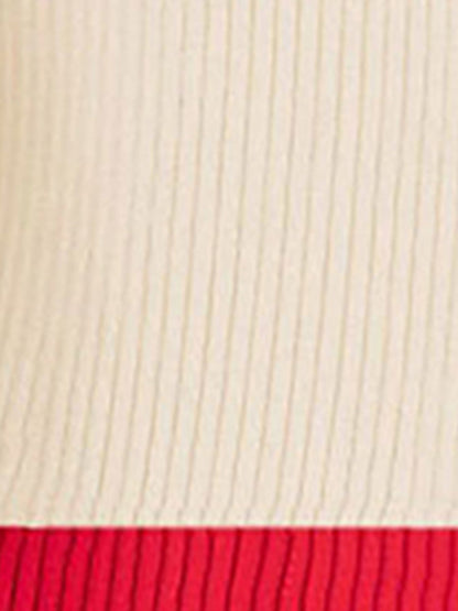 Mock Neck Love Heart Pullover Knitted Sweater