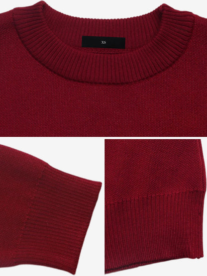 Round Neck Bow Pattern Knitted Christmas Sweater