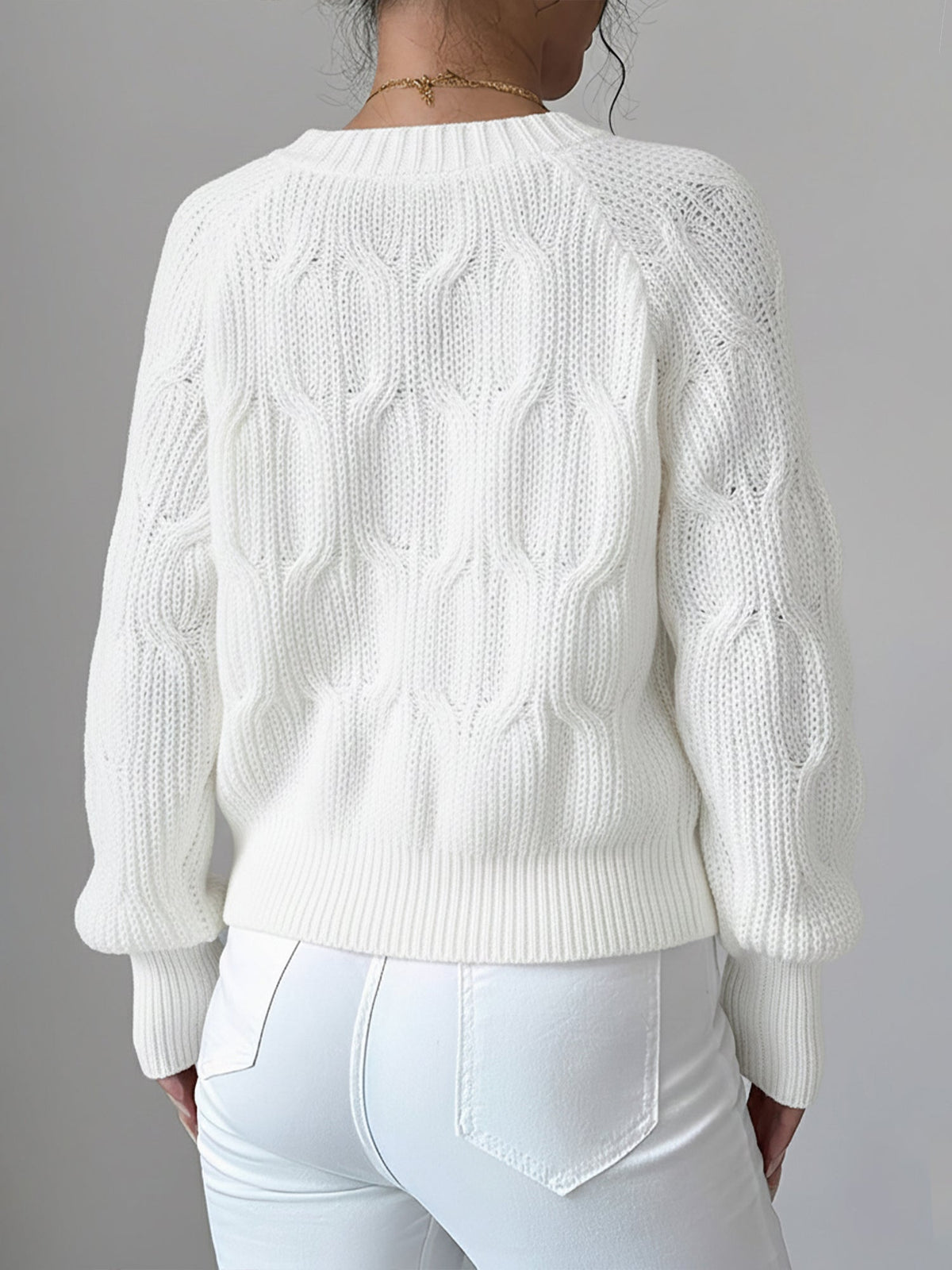 Solid Color Long Sleeve Bow Detail Knitted Cardigan
