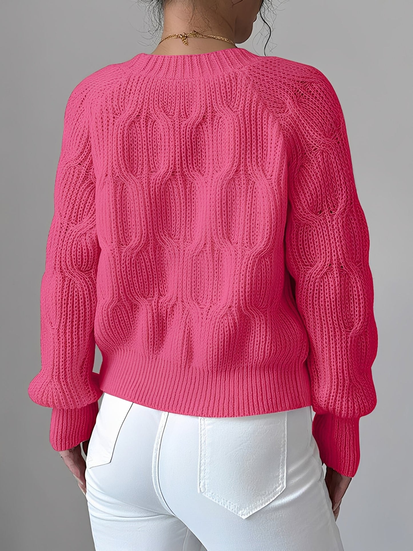 Solid Color Long Sleeve Bow Detail Knitted Cardigan