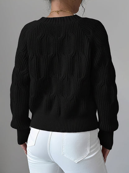 Solid Color Long Sleeve Bow Detail Knitted Cardigan