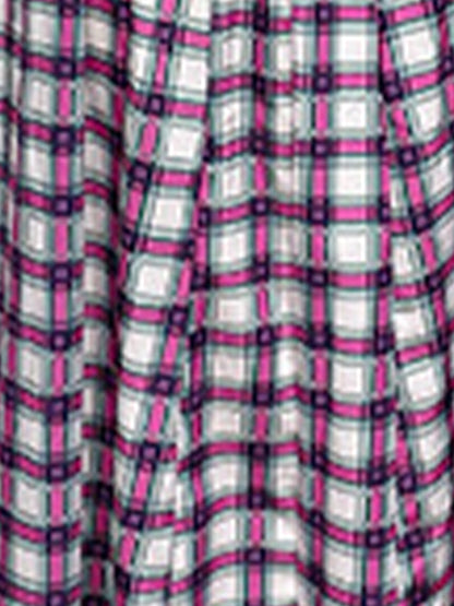 Vintage Spaghetti Strap Floral/Plaid Swing Dress