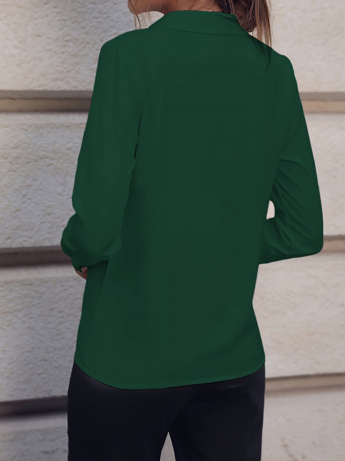Versatile Solid Color Long Sleeve Button Down Shirt