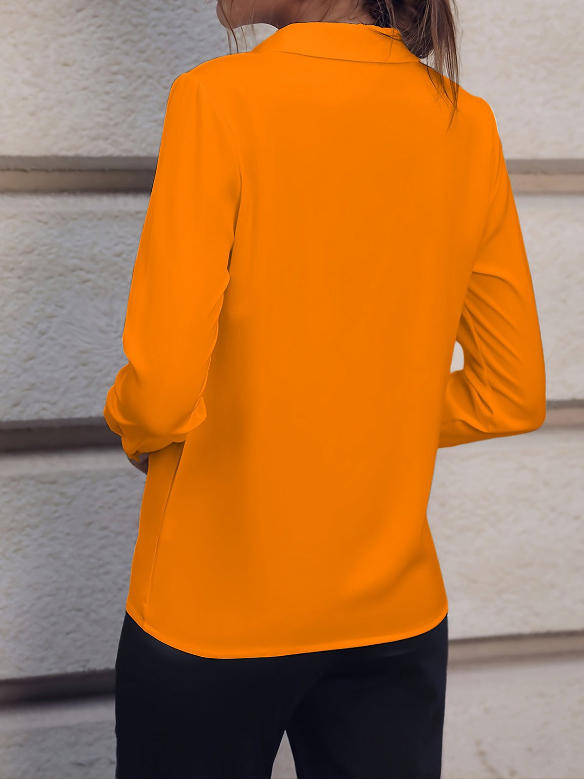 Versatile Solid Color Long Sleeve Button Down Shirt