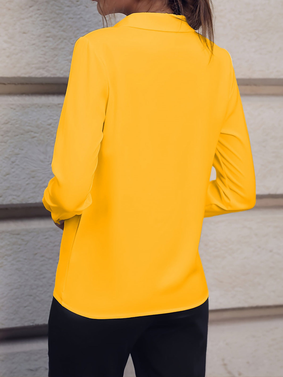 Versatile Solid Color Long Sleeve Button Down Shirt