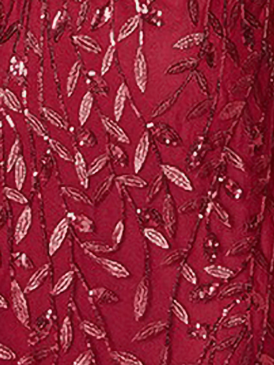 Mesh Embroidered Sequin Evening Gown Fishtail Dress