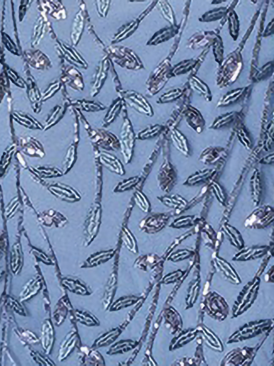 Mesh Embroidered Sequin Evening Gown Fishtail Dress