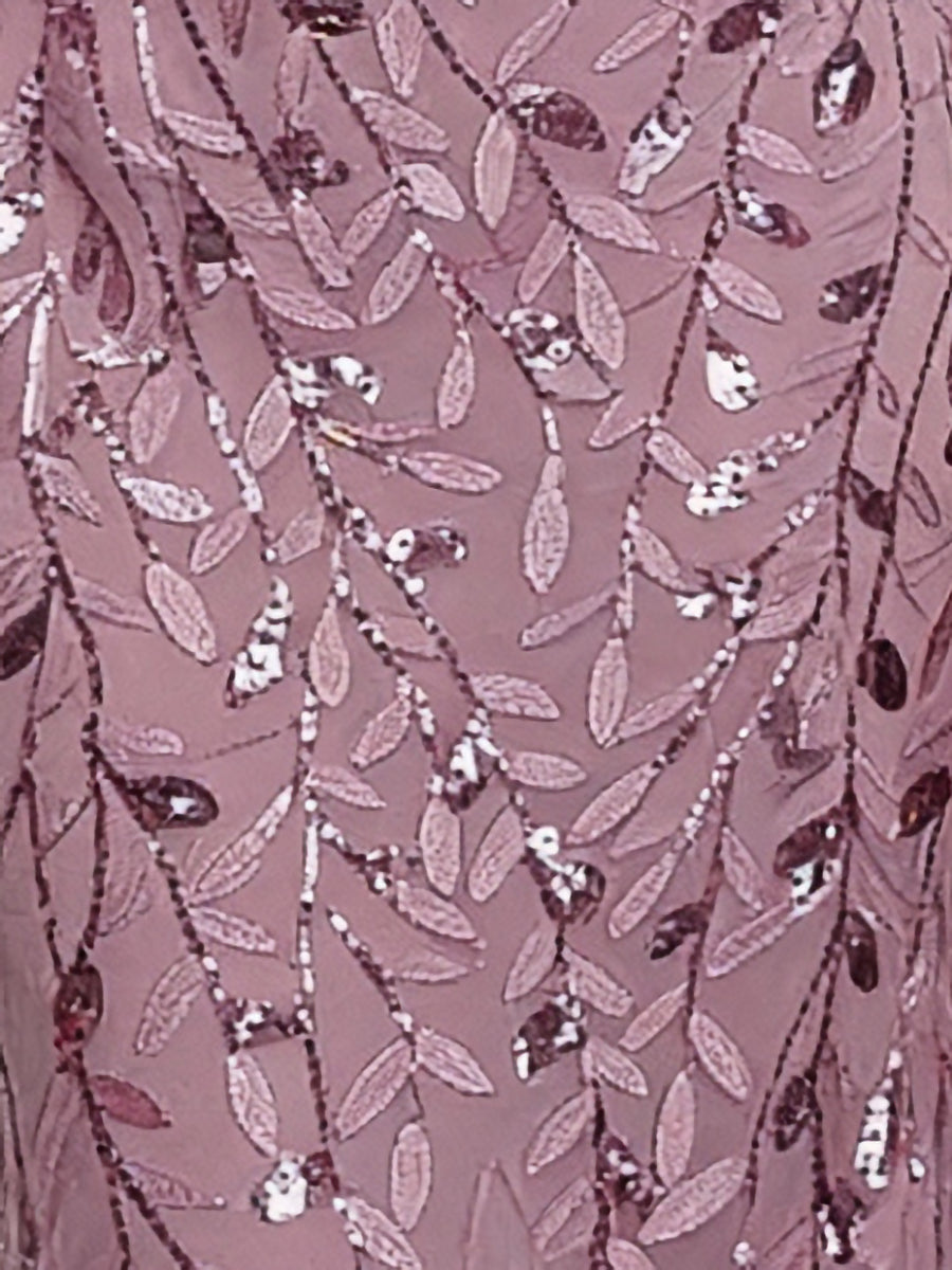 Mesh Embroidered Sequin Evening Gown Fishtail Dress