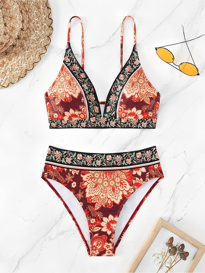 Boho Floral Resort Swimwear Bikinis Sets