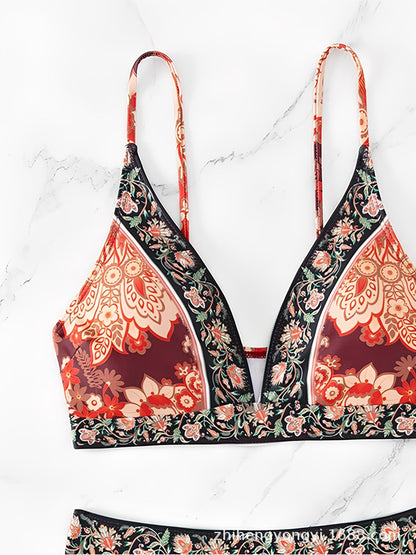 Boho Floral Resort Swimwear Bikinis Sets