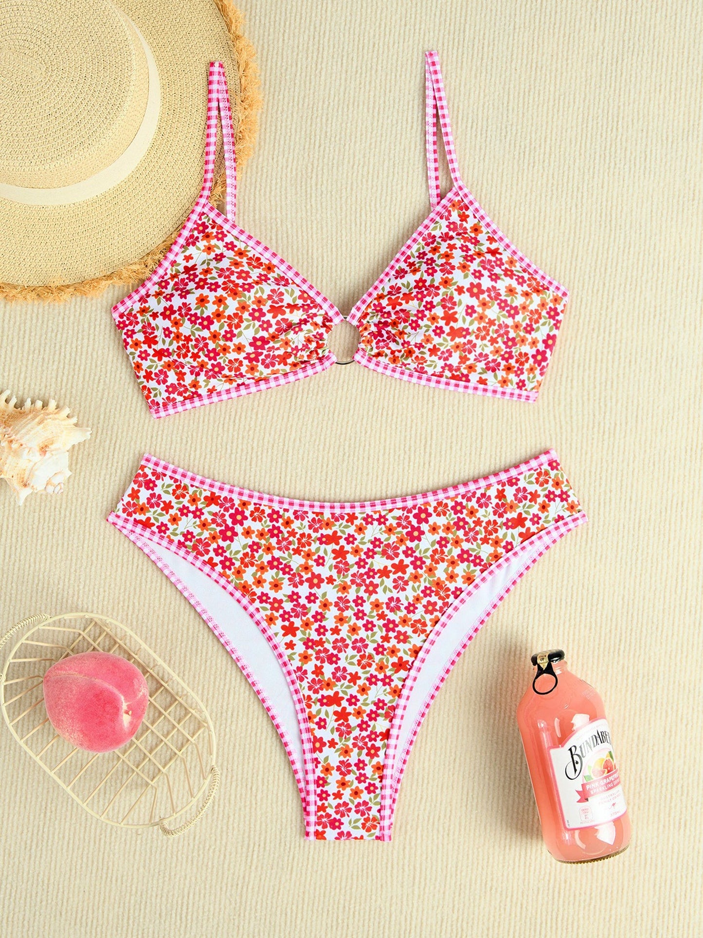 Graphic Triangle Cup Swimsuit Bikinis Sets