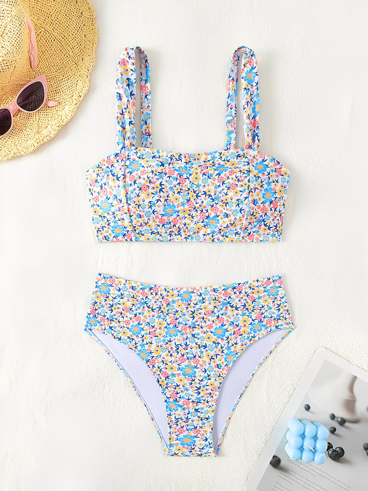 Printed High Waisted Resort Swimsuit Bikinis Sets