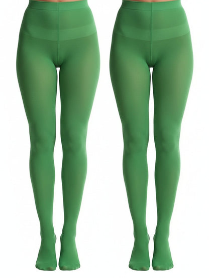 2 Pairs 80D Seamless Crotch Colorful Velvet Tights