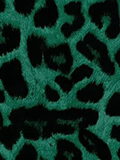 Satin Leopard Print Long Sleeve Button Down Shirt