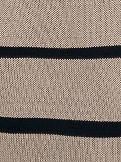Color-Block Striped Short Sleeve Knitted Bodycon Dress