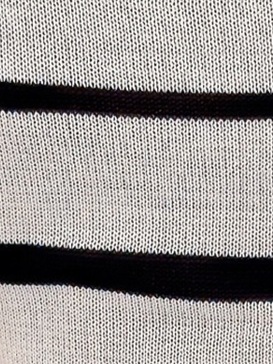 Color-Block Striped Short Sleeve Knitted Bodycon Dress