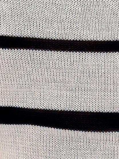 Color-Block Striped Short Sleeve Knitted Bodycon Dress