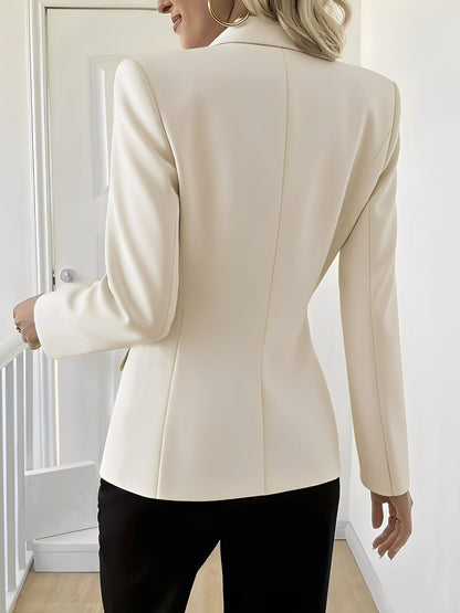Solid Color Long Sleeve Single Button Blazer