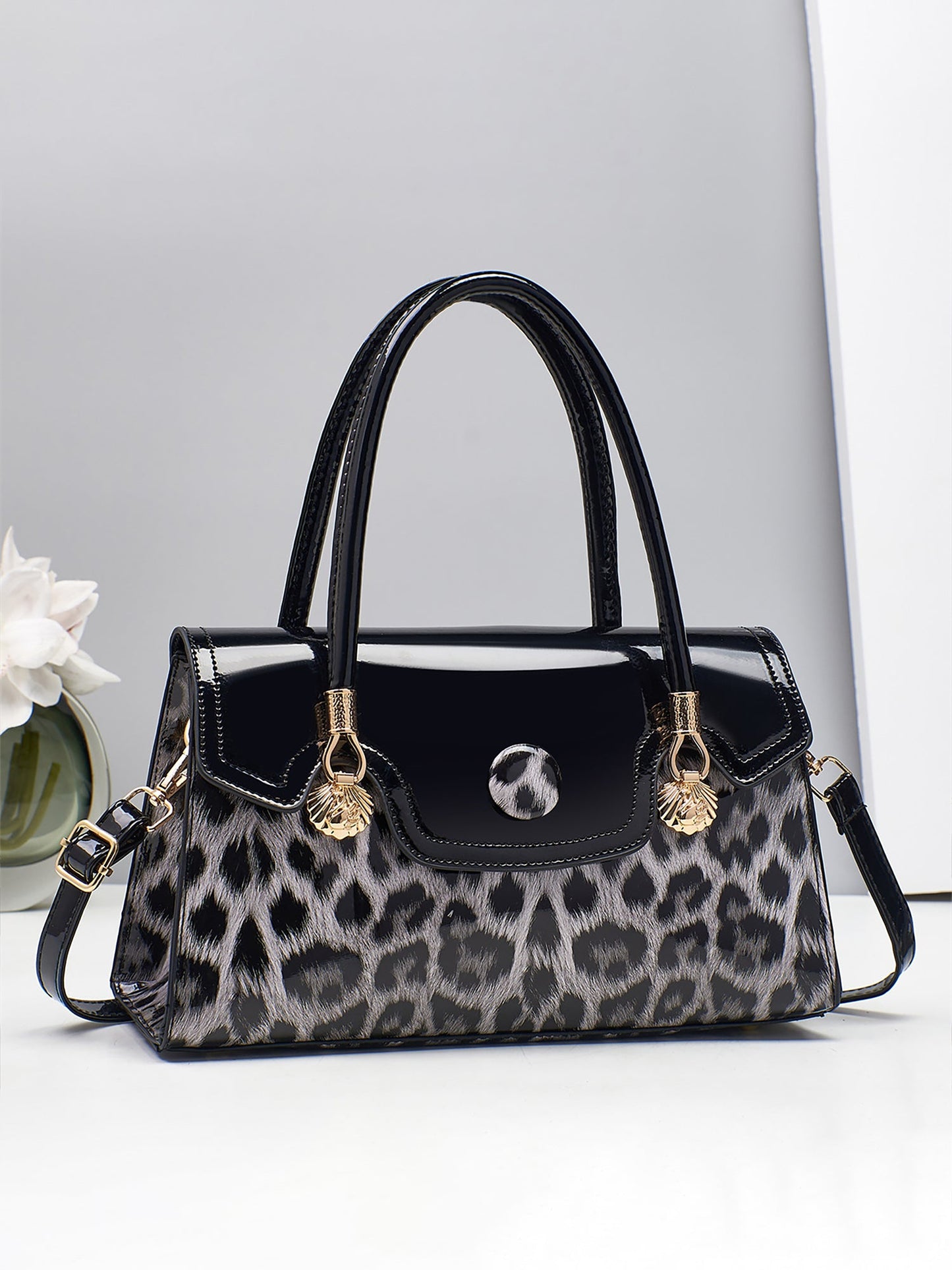 Versatile Leopard Print Handbag Tote Bag Crossbody Bag