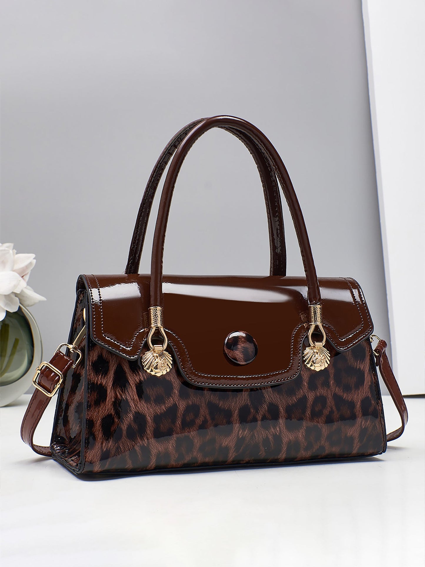 Versatile Leopard Print Handbag Tote Bag Crossbody Bag