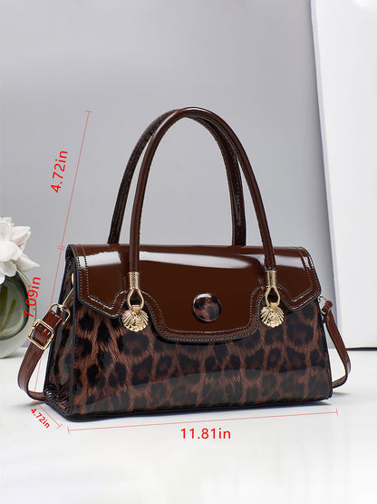 Versatile Leopard Print Handbag Tote Bag Crossbody Bag