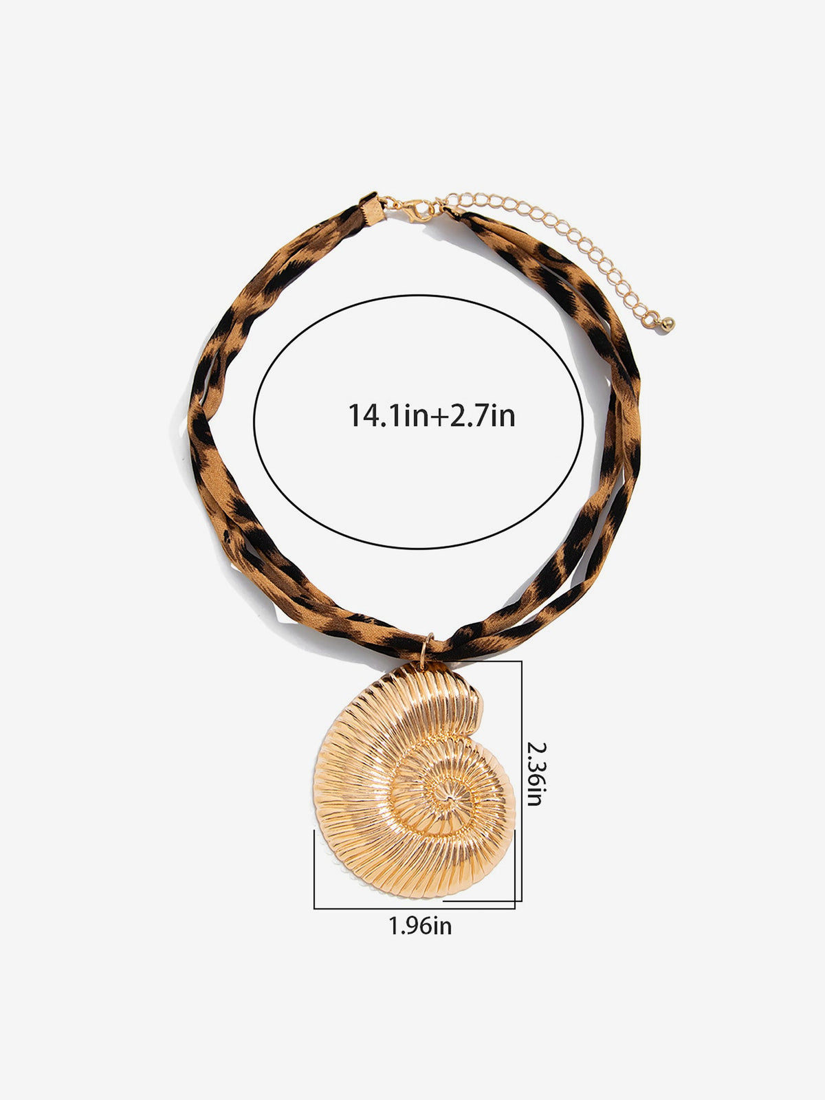 Alloy Pendant Leopard-Print Cotton Necklace