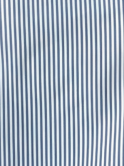 Colorblock Stripe Collared Short Sleeves Cropped Blouse