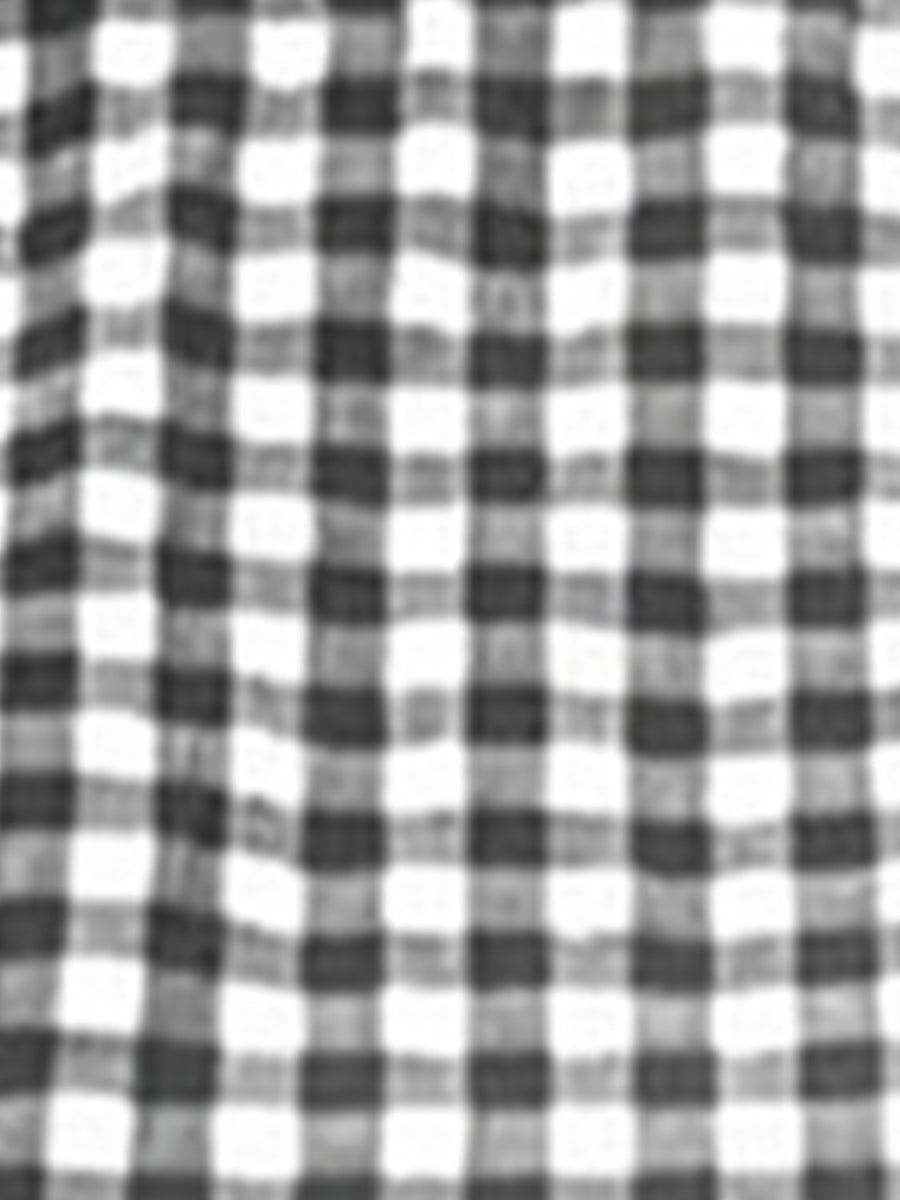 2 Pieces Gingham Crew Neck Sleeveless Ruffled Hem Top & Wide Leg Trousers Pants Set