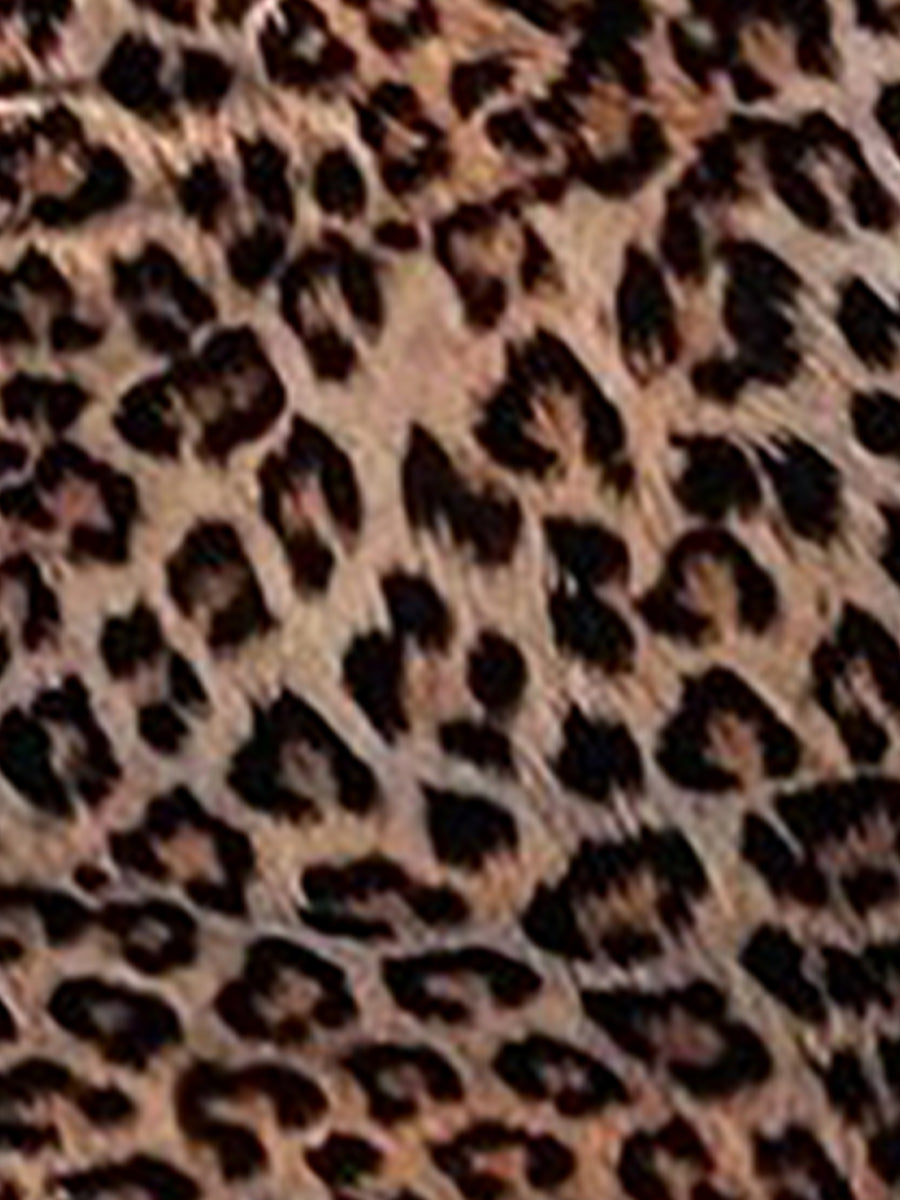 Leopard Print Casual A-Line Midi Skirt