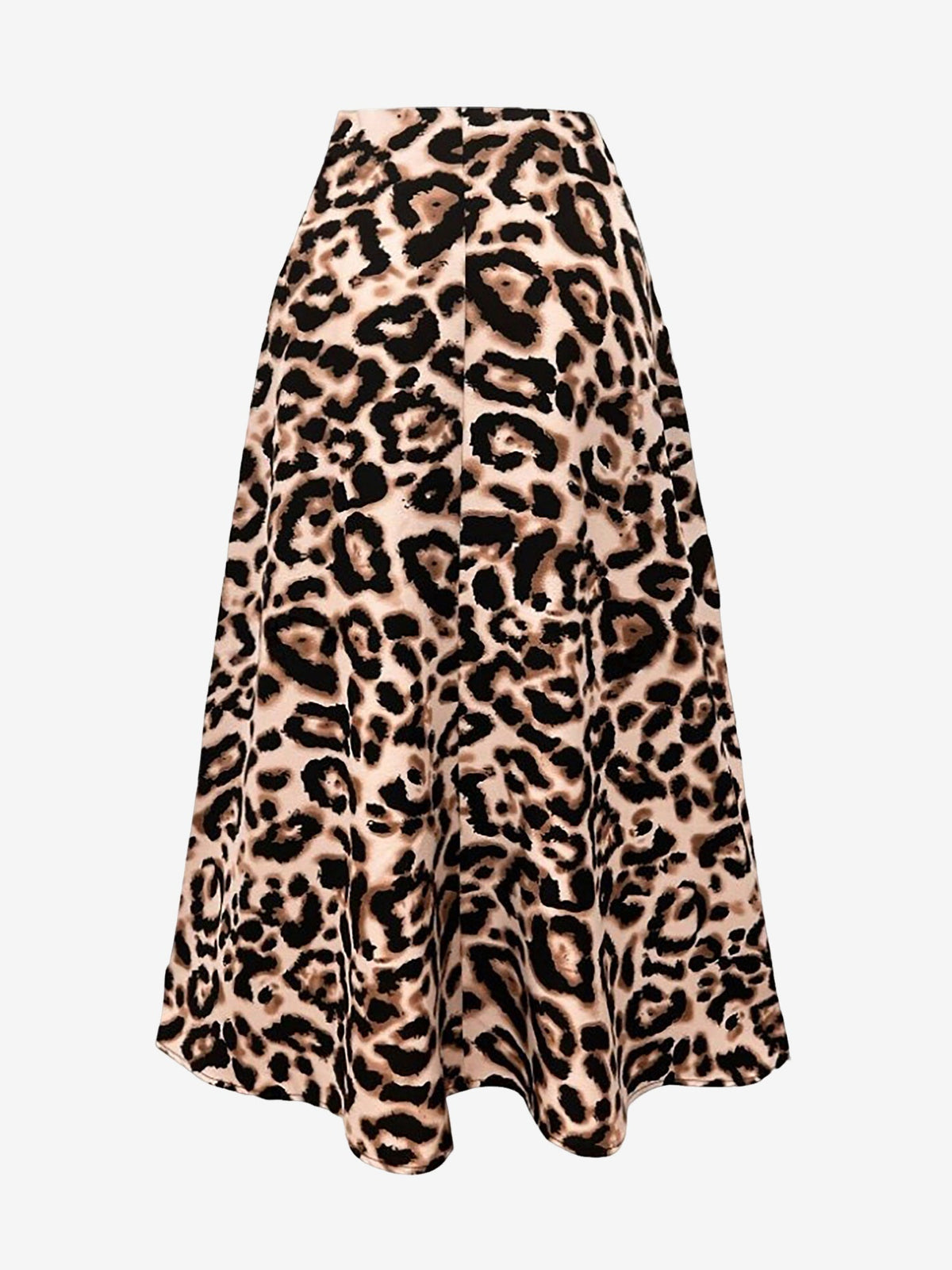 Leopard Print Casual A-Line Midi Skirt
