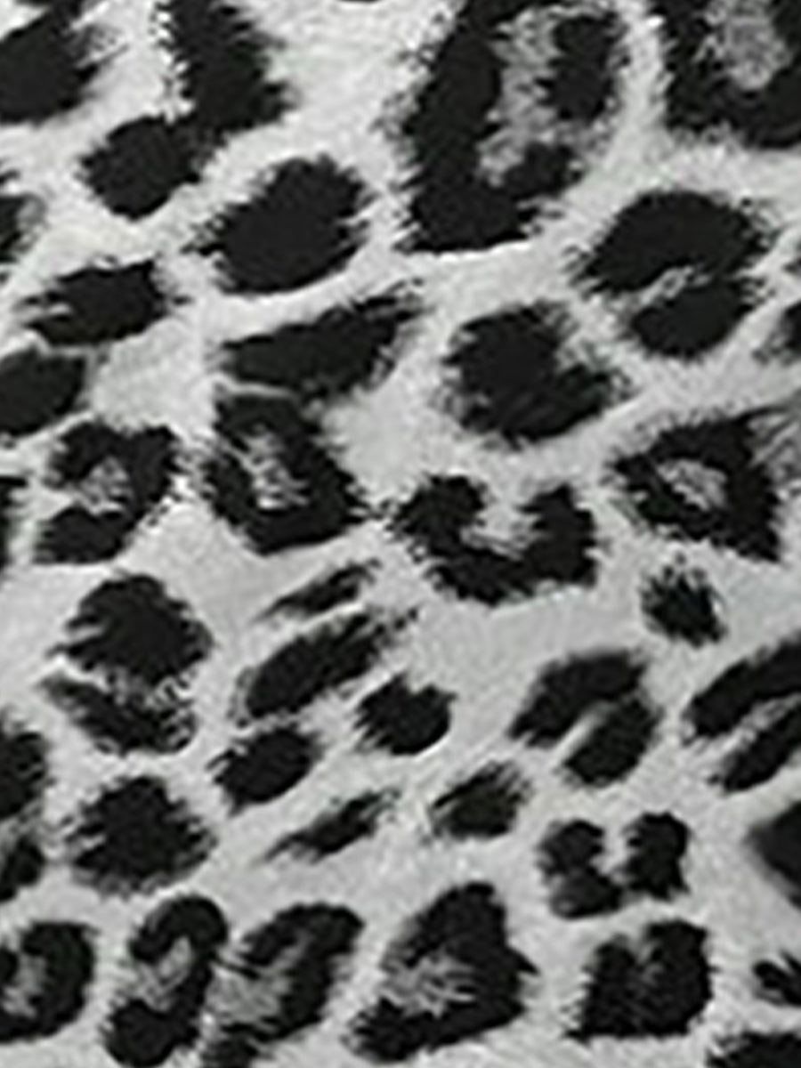 Leopard Print Casual A-Line Midi Skirt