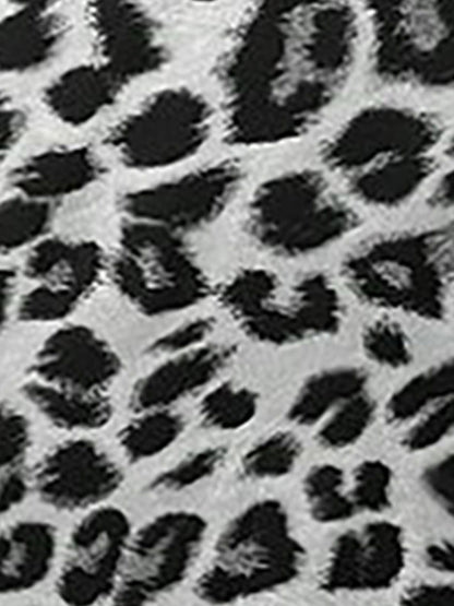 Leopard Print Casual A-Line Midi Skirt