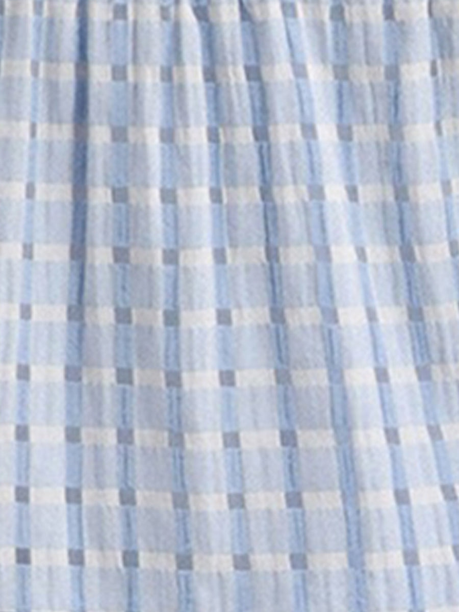 Gingham Sleeveless Plaid Tiered Mini Dress