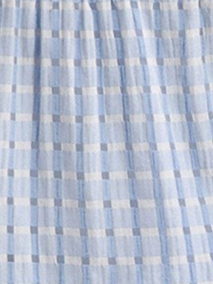 Gingham Sleeveless Plaid Tiered Mini Dress